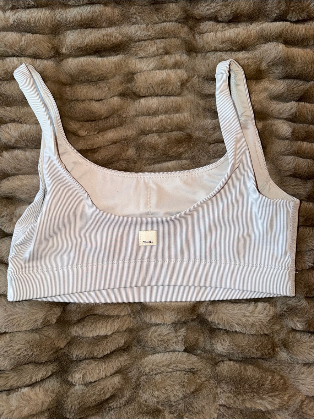 Vuori Ribbed Scoop Bralette - Light Beige
